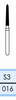 Diamond burs for FG handpiece swiss type S3 (3 pcs.)