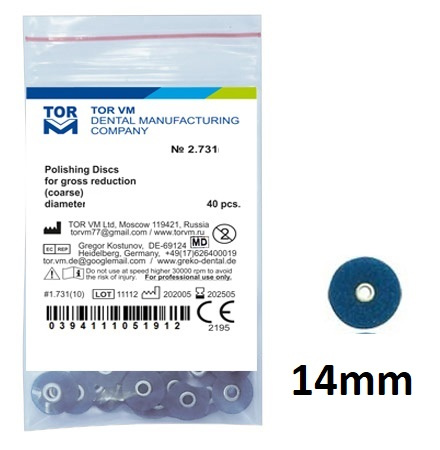 Krążki polerskie na standardową mandrelkę na rynku (op.40 szt.) 14 mm - super coarse (2.731) - TOR VM