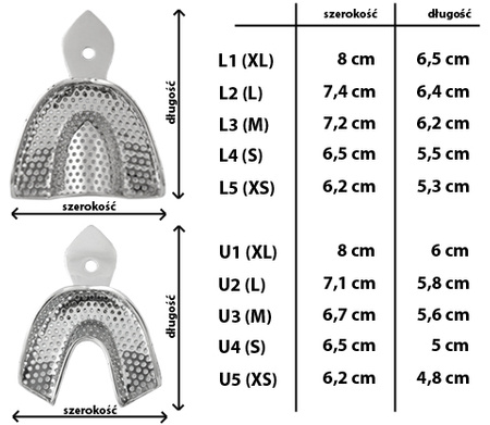 Impression tray with edge U1 perf.(upper) size XL