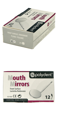 Mouth mirrors plain rhodium front surface size 3 (20mm) - 12 pcs box