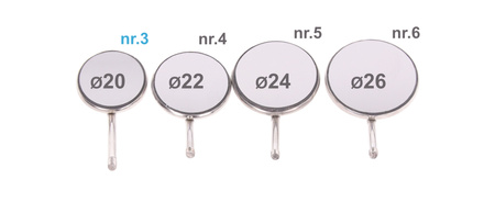 Mouth mirrors magnifying size 3 (20 mm) - 12 pcs box