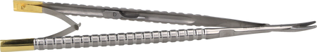 Twist micro needle holder with TC, with lock, curved - 17,5 cm (2000-66)