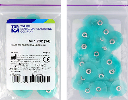 Krążki polerskie na standardową mandrelkę na rynku (op.40 szt.) 14 mm - zielone medium (1.732) - TOR VM